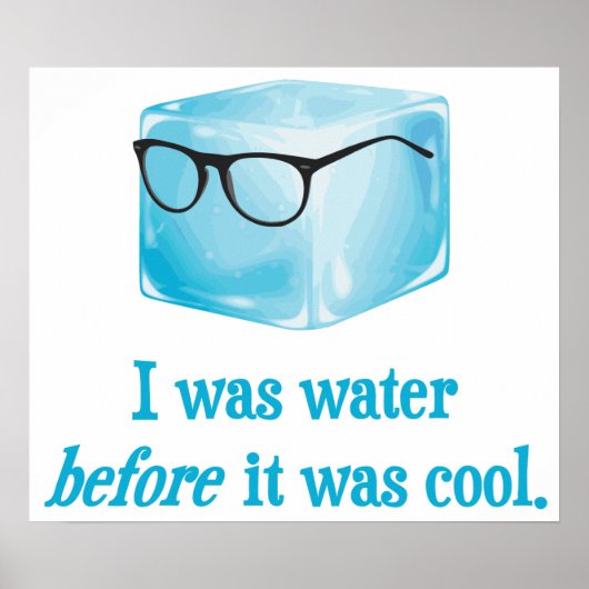 Hipster Ice Cube was water voordat het koud was Poster (Voorkant)