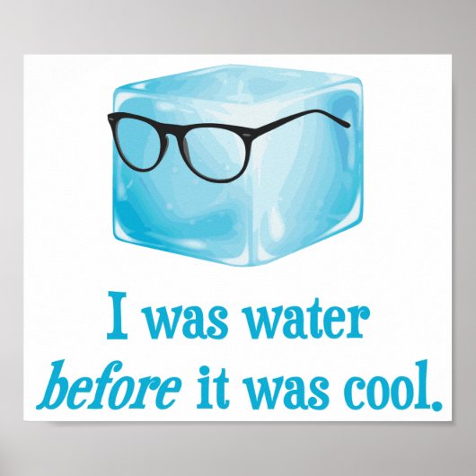 Hipster Ice Cube was water voordat het koud was Poster (Voorkant)