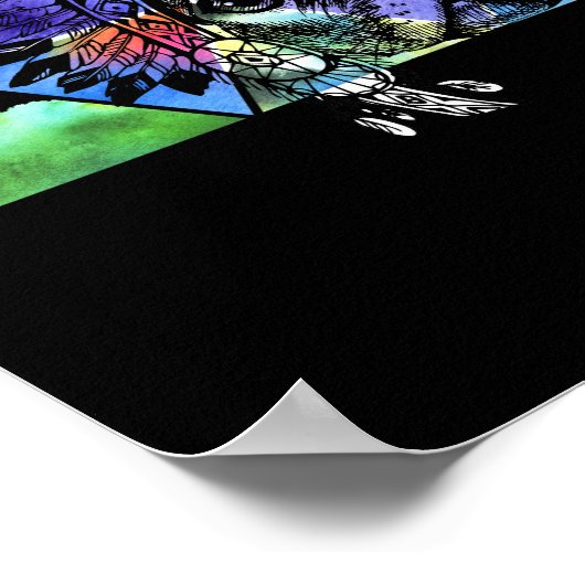 Hipster Indian Pug Dog Poster (Hoek)