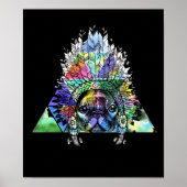 Hipster Indian Pug Dog Poster (Voorkant)