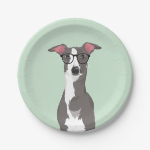 Hipster Italiaans Greyhound Dog voor Hondenliefheb Papieren Bordje