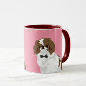 Hipster Japanse kin met zwart Stropdas voor Honden Mok (Voorkant rechts)