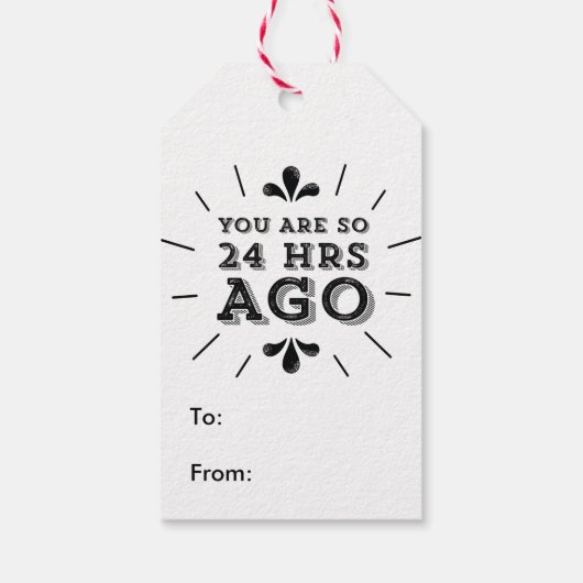 Hipster je bent zo 24 uur geleden grappig cadeaulabel (Achterkant)