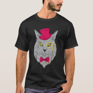 Hipster Kat Bril Voor Kitten Ogen Bril Cute T-shirt