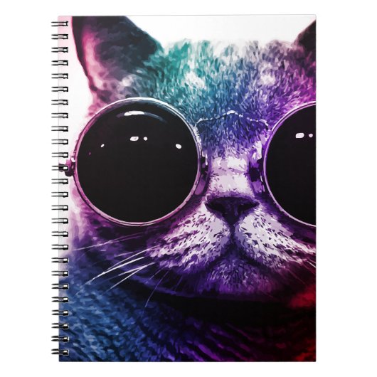 Hipster Kat Pop Art Notitieboek (Voorkant)