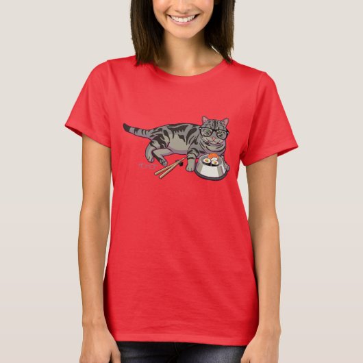 Hipster Kat T-Shirt (zonder tekst) (Voorkant)