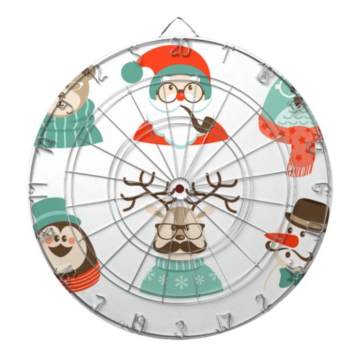 hipster kerst santa dartbord (Voorkant)