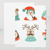 hipster kerst santa feestdagenkaart (Voorkant / Achterkant)
