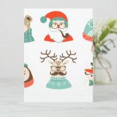 hipster kerst santa feestdagenkaart (Staand voorkant)