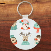 hipster kerst santa sleutelhanger (Voorkant)