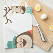 hipster kerst santa theedoek (Quarter Fold)