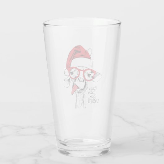Hipster-kerstGiraffe | FEESTDAGEN Glas (Achterkant)
