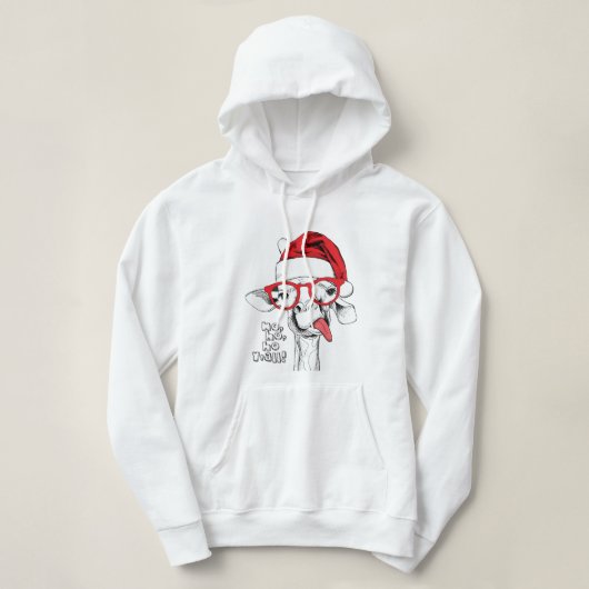 Hipster-kerstGiraffe | FEESTDAGEN Hoodie (Design voorkant)