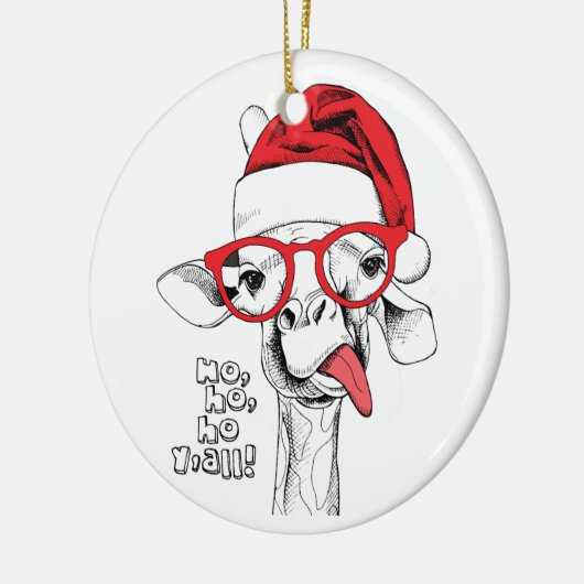 Hipster-kerstGiraffe | FEESTDAGEN Keramisch Ornament (Links)