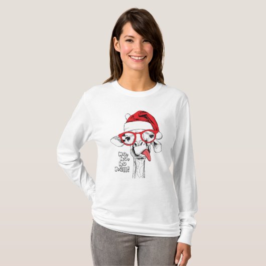 Hipster-kerstGiraffe | FEESTDAGEN T-shirt (Voorkant volledig)