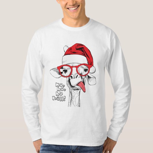 Hipster-kerstGiraffe | FEESTDAGEN T-shirt (Voorkant)