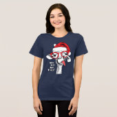 Hipster-kerstGiraffe | FEESTDAGEN Tri-Blend Shirt (Voorkant volledig)