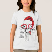 Hipster-kerstGiraffe | FEESTDAGEN Tri-Blend Shirt (Voorkant)