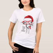 Hipster-kerstGiraffe | FEESTDAGEN Tri-Blend Shirt (Voorkant)