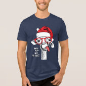 Hipster-kerstGiraffe | FEESTDAGEN Tri-Blend Shirt (Voorkant)