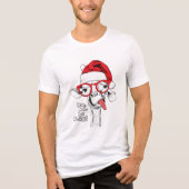 Hipster-kerstGiraffe | FEESTDAGEN Tri-Blend Shirt (Voorkant)
