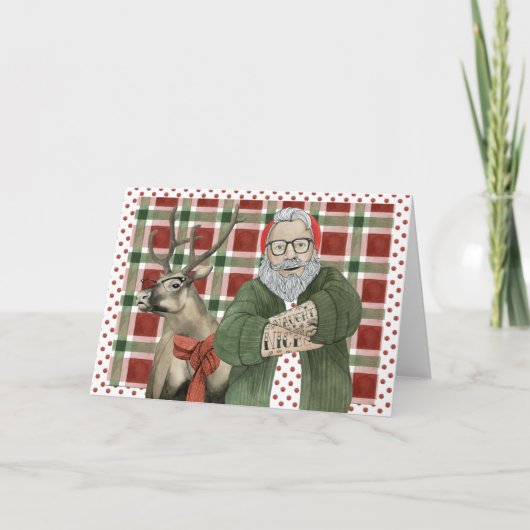 Hipster Kerstman Collectie Kaart (Voorkant)