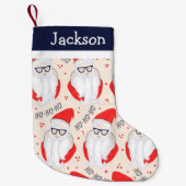 Hipster Kerstman Monogram Kleine Kerstsok (Voorkant)