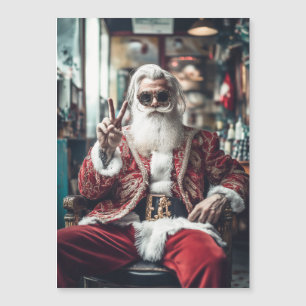 Hipster Kerstman Slaat een Houding Aan Vredige Vak