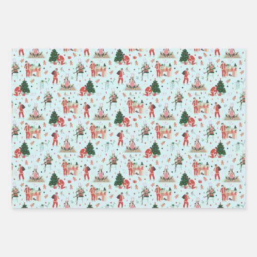 Hipster Kerstmis Inpakpapier Vel (Voorkant 2)
