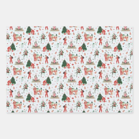 Hipster Kerstmis Inpakpapier Vel (Voorkant)