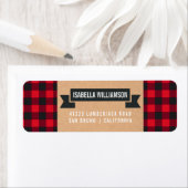 Hipster Kerstmis | Vakantieadres Buffalo Plaid Etiket (Insitu)