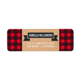 Hipster Kerstmis | Vakantieadres Buffalo Plaid Etiket