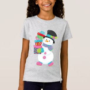 hipster kinder sneeuwpopening kerstcadeau t-shirt