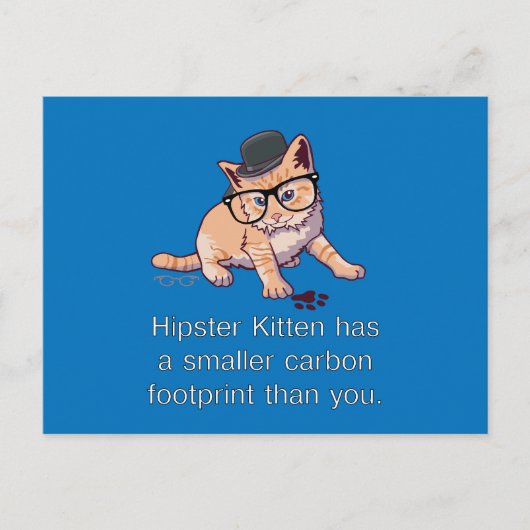 Hipster Kitten Briefkaart (Voorkant)