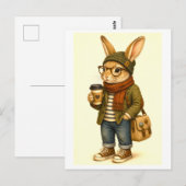 Hipster Konijn Ansichtkaart Briefkaart (Voorkant / Achterkant)