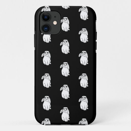 Hipster Konijn Grappig Konijn Met Bril Moppig Anim Case-Mate iPhone Case (Achterkant)
