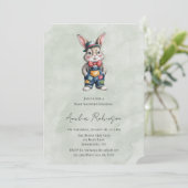 Hipster Konijn Jongen Baby Shower Kaart (Staand voorkant)