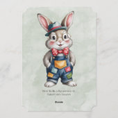 Hipster Konijn Jongen Baby Shower Kaart (Achterkant)
