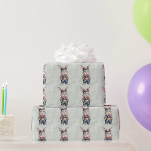Hipster Konijn Jongens Baby Shower Cadeaupapier