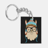 Hipster Lama Sleutelhanger (Voorkant Links)