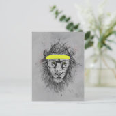 hipster leeuw briefkaart (Staand voorkant)