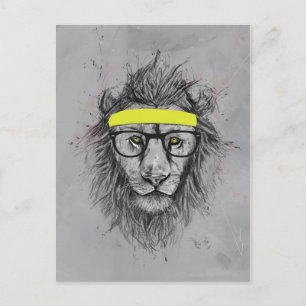 hipster leeuw briefkaart