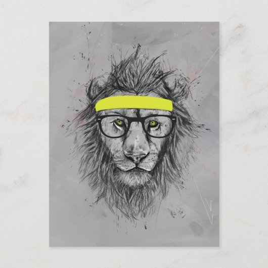 hipster leeuw briefkaart (Voorkant)
