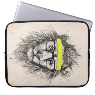 Hipster leeuw (lichte achtergrond) laptop sleeve