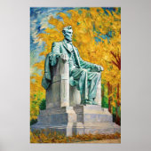 Hipster Lincoln schilderij Portret Van Gogh Schild Poster (Voorkant)