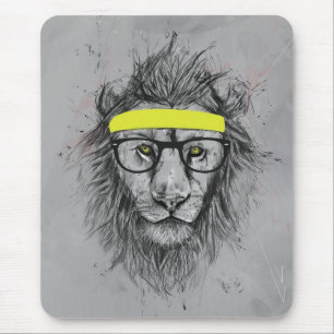 Hipster lion muismat