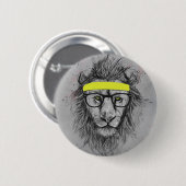 Hipster lion ronde button 5,7 cm (Voorkant /achterkant)