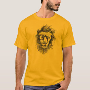 Hipster lion t-shirt