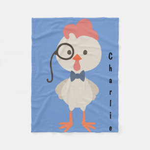 Hipster Little Mister Chicken Baby Boy Fleece Deken
