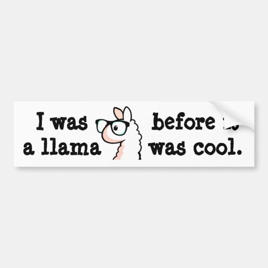 Hipster Llama Bumpersticker (Voorkant)